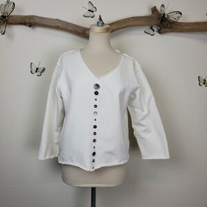 Neon buddha white with mult button top
